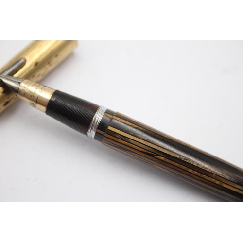 375 - Vintage SHEAFFER Balance Lifetime Brown FOUNTAIN PEN w/ 14ct Gold Nib WRITING