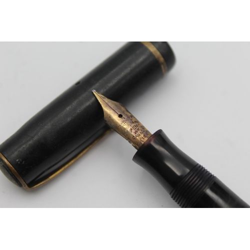 383 - Vintage PARKER Premiere Black FOUNTAIN PEN w/ 14ct Gold Nib WRITING