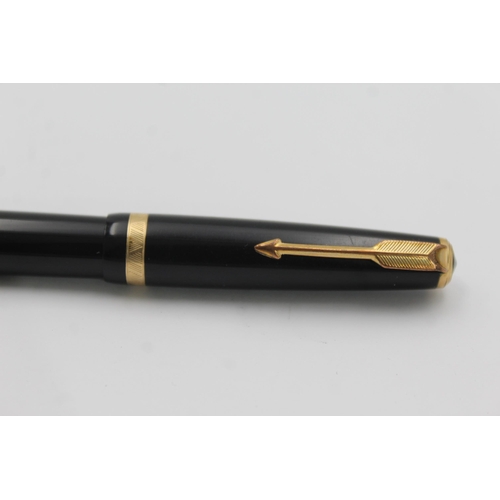 385 - Vintage PARKER Maxima Duofold Black FOUNTAIN PEN w/ 14ct Gold Nib WRITING