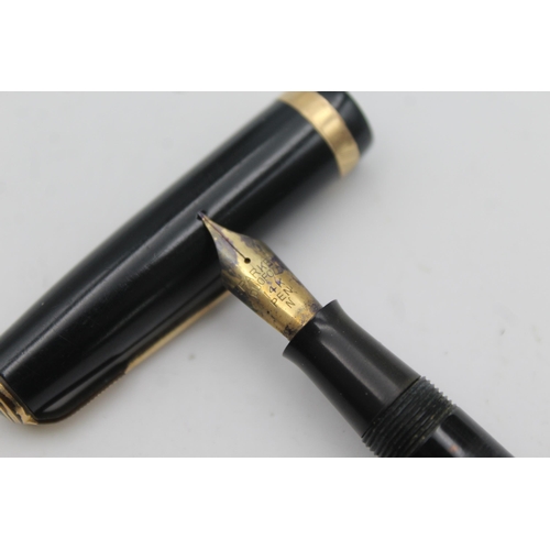 391 - Vintage PARKER Duofold Dark Green FOUNTAIN PEN w/ 14ct Gold Nib WRITING