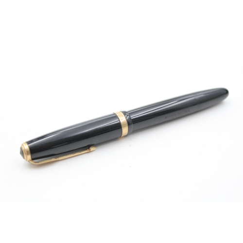 396 - Vintage PARKER Duofold Black FOUNTAIN PEN w/ 14ct Gold Nib WRITING