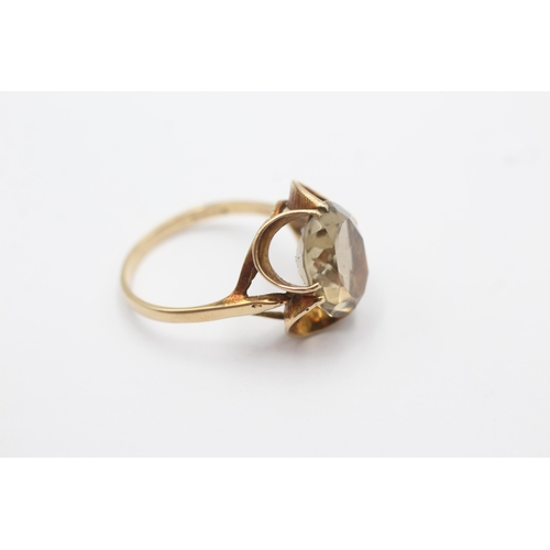 58 - 9ct gold vintage claw set citrine ring (2.8g) size  N