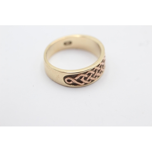 65 - 9ct gold vintage clogau weaved ring (4.4g) size  N