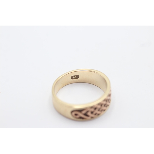 65 - 9ct gold vintage clogau weaved ring (4.4g) size  N