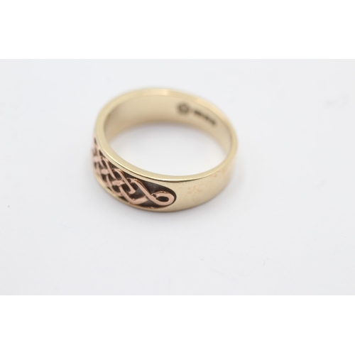 65 - 9ct gold vintage clogau weaved ring (4.4g) size  N