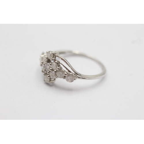 99 - 9ct white gold diamond dress ring (2.3g) size  Q