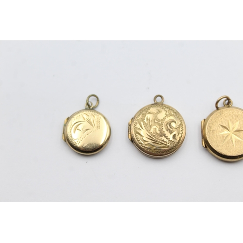 14 - 4 X 9ct Gold Back And Front Engraved Lockets (8g)