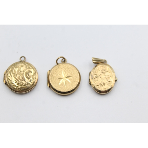 14 - 4 X 9ct Gold Back And Front Engraved Lockets (8g)