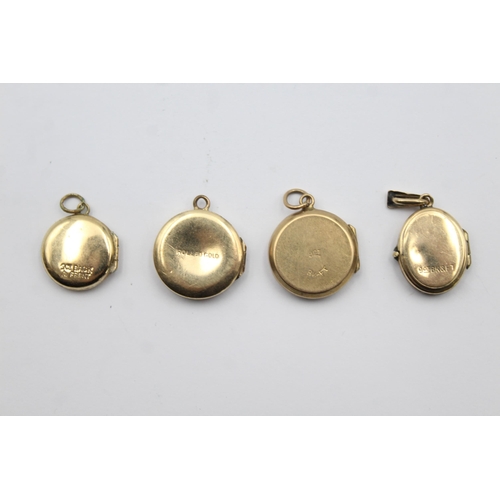 14 - 4 X 9ct Gold Back And Front Engraved Lockets (8g)