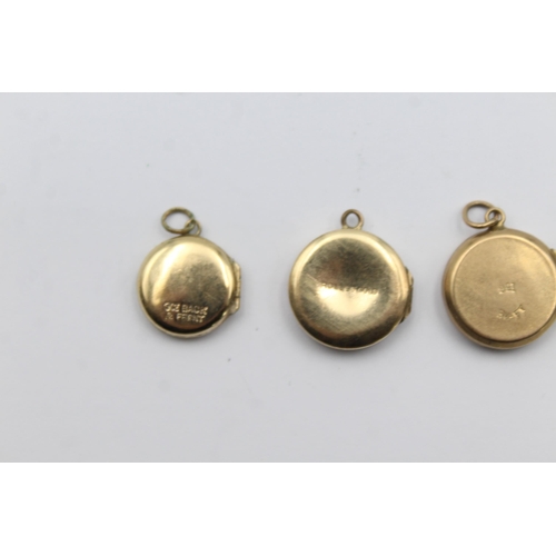 14 - 4 X 9ct Gold Back And Front Engraved Lockets (8g)