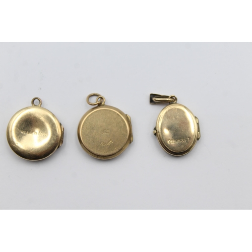 14 - 4 X 9ct Gold Back And Front Engraved Lockets (8g)