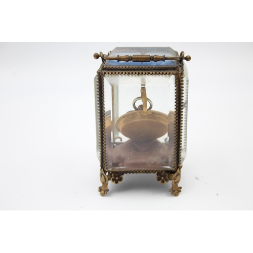 301 - Antique Victorian Gilt Metal & Glass Watch Stand / Display Cabinet