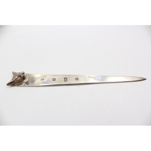 314 - Vintage 1995 Sheffield STERLING SILVER Letter Opener w/ Fox Heaf Finale (52g)