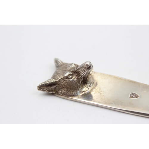 314 - Vintage 1995 Sheffield STERLING SILVER Letter Opener w/ Fox Heaf Finale (52g)