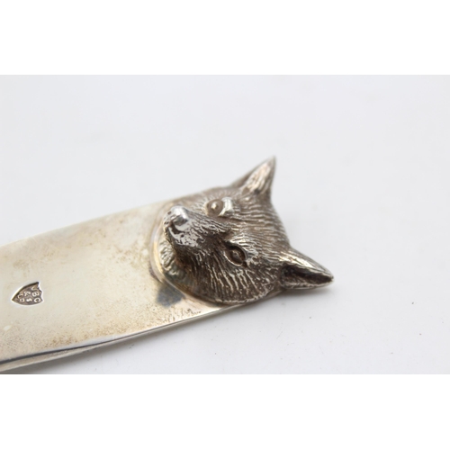 314 - Vintage 1995 Sheffield STERLING SILVER Letter Opener w/ Fox Heaf Finale (52g)