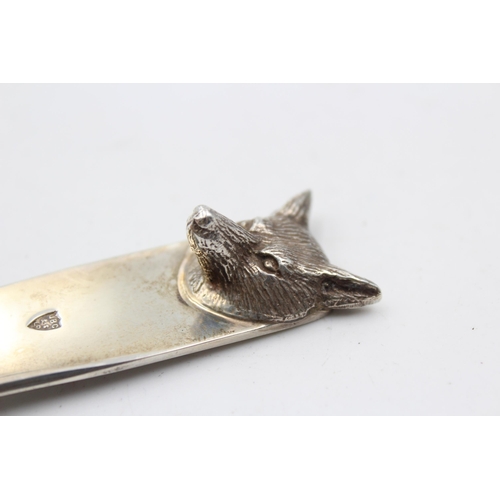 314 - Vintage 1995 Sheffield STERLING SILVER Letter Opener w/ Fox Heaf Finale (52g)