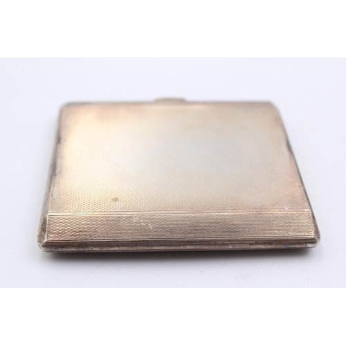 316 - Vintage 1933 Birmingham STERLING SILVER Ladies Cigarette Case w/ Enamel (102g)