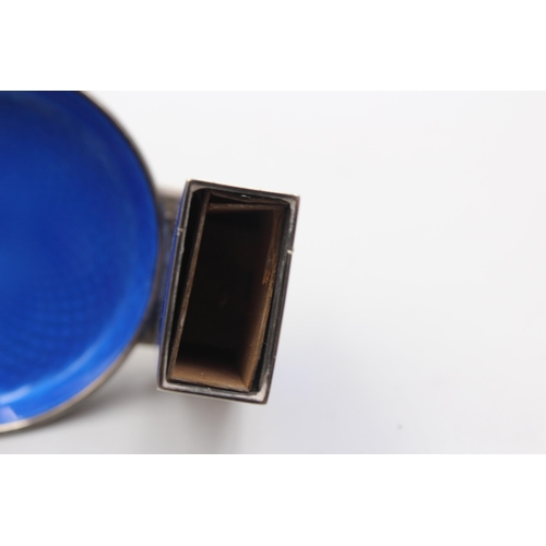 317 - Vintage 1927 London Import STERLING SILVER Enamel Ashtray & Matchbox Holder 74g