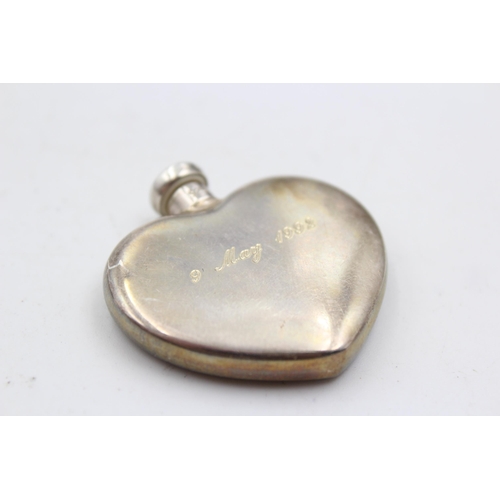 319 - TIFFANY & CO. Stamped .925 STERLING SILVER Heart Shaped Scent Bottle (19g)