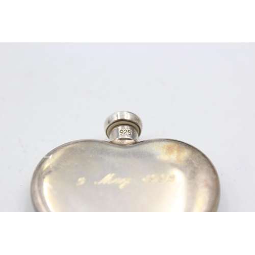 319 - TIFFANY & CO. Stamped .925 STERLING SILVER Heart Shaped Scent Bottle (19g)