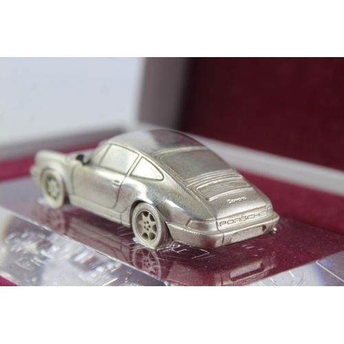 321 - Stamped .925 STERLING SILVER Porsche 911 Carrera Diecast Model / Ornament 170g