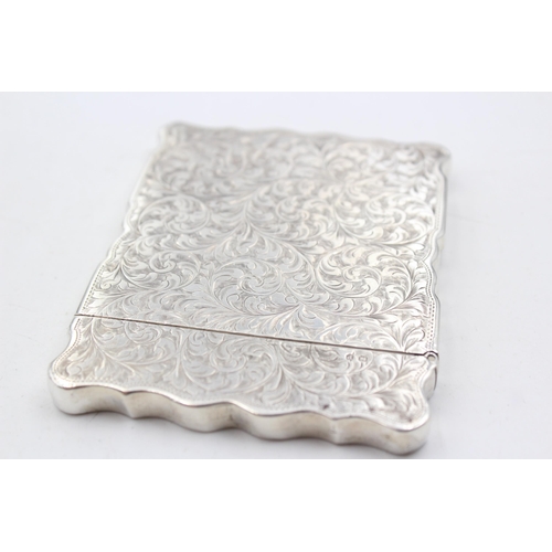 326 - Antique Victorian Hallmarked 1898 Chester STERLING SILVER Calling Card Case 76g