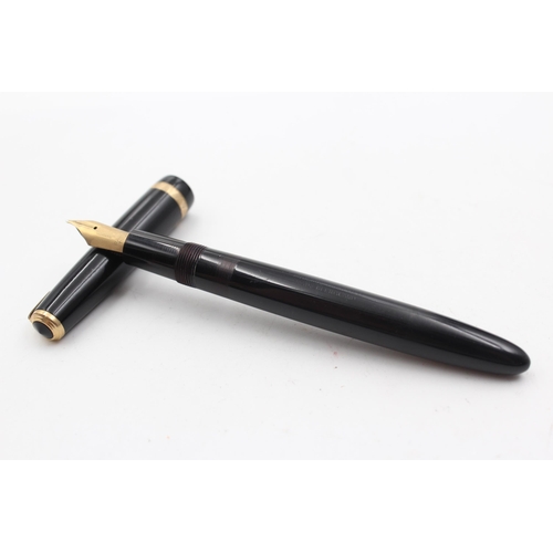 390 - Vintage PARKER Maxima Duofold Black FOUNTAIN PEN w/ 14ct Gold Nib WRITING