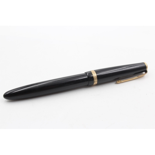 390 - Vintage PARKER Maxima Duofold Black FOUNTAIN PEN w/ 14ct Gold Nib WRITING