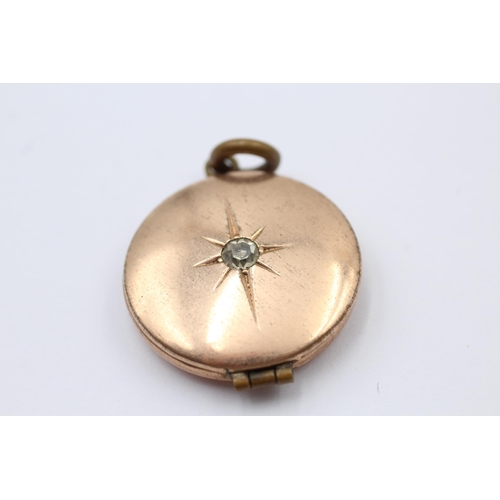 43 - 3 X 9ct Back & Front Gold Vintage Round Lockets Inc. Seed Pearls & Paste - As Seen (17.6g)