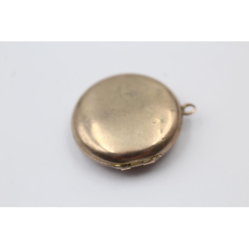 43 - 3 X 9ct Back & Front Gold Vintage Round Lockets Inc. Seed Pearls & Paste - As Seen (17.6g)