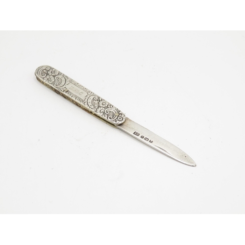 187 - Antique Victorian Hallmarked 1888 Sheffield STERLING SILVER Fruit Knife (25g)