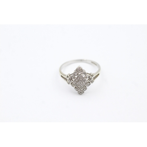 125 - 9ct White Gold Diamond Dress Ring (2.5g) size  P