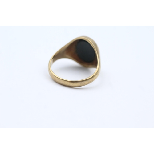 128 - 9ct Gold Bloodstone Signet Ring (4.9g) size  P+1/2