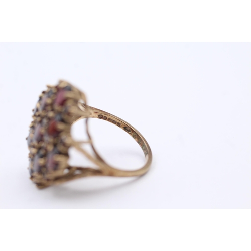 146 - 9ct Gold Garnet Dress Ring (5.7g) size  L+1/2