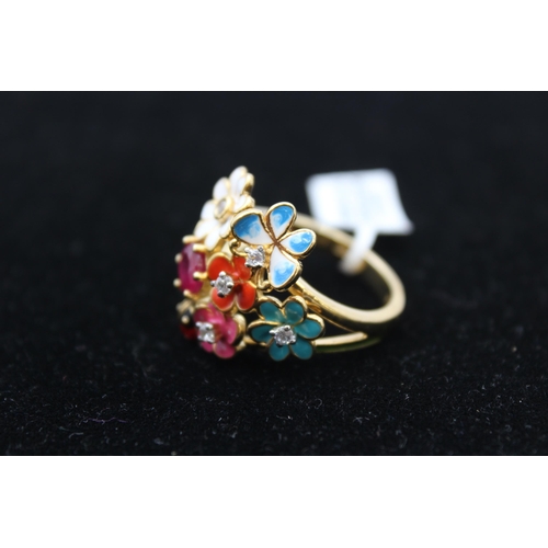 171 - Two Silver Gemstone Set Cocktail Rings (22g)