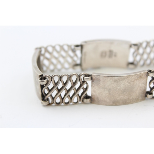 183 - A Silver Panel Bracelet By Georg Jensen (38g)