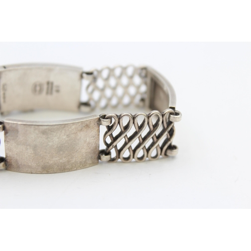 183 - A Silver Panel Bracelet By Georg Jensen (38g)