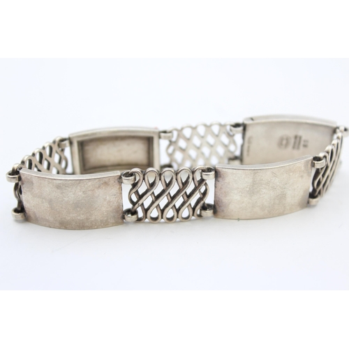 183 - A Silver Panel Bracelet By Georg Jensen (38g)