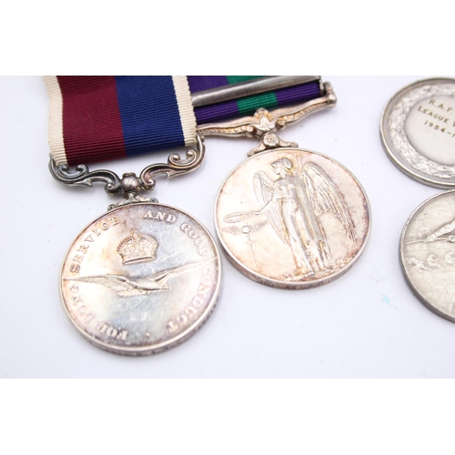 195 - ER II Mounted RAF medal pair and Sports medals