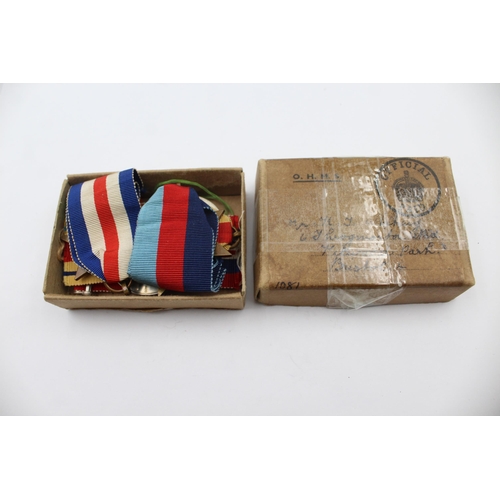 205 - Boxed WWII medal group including Africa, France and Germany stars etc.