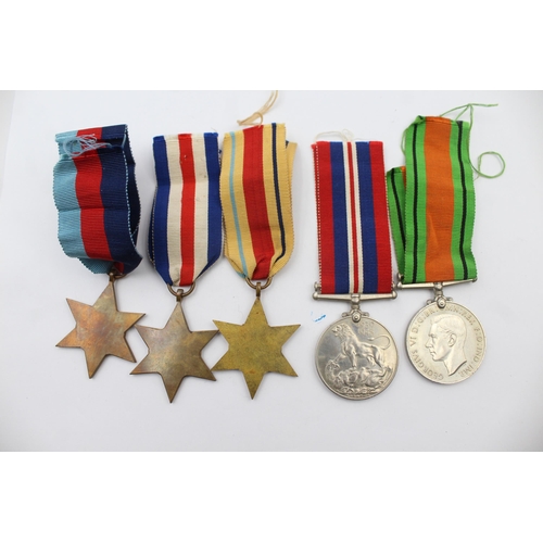 205 - Boxed WWII medal group including Africa, France and Germany stars etc.