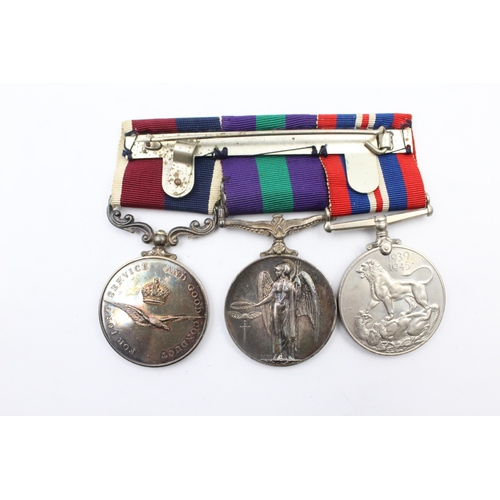 207 - WWII ERII mounted medal group named GSM Cyprus 3215061 Cpl PJ Dinsdale RAF and Long Service w/o PJ D... 