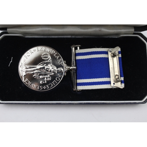 210 - 2x Police Long Service Medals including boxed ERII named Const. Peter J Vincent GVI Inspector David ... 