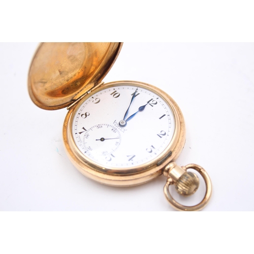 215 - Vintage Gents VERTEX Rolled Gold Full Hunter POCKET WATCH Hand-Wind WORKING