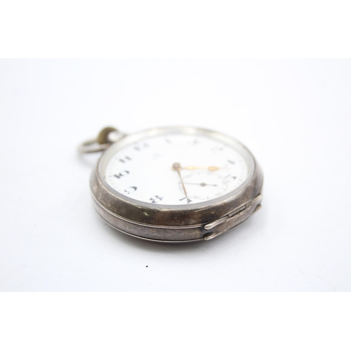 217 - Vintage Gents OMEGA .925 SILVER Open Face POCKET WATCH Hand-Wind WORKING 99g