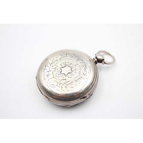 219 - Antique Gents .925 SILVER Open Face Fusee POCKET WATCH Key-Wind WORKING 135g