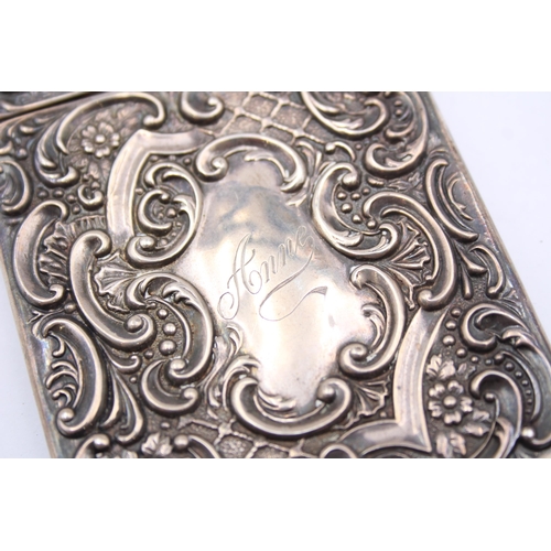 222 - Antique Edwardian 1907 Birmingham STERLING SILVER Calling Card Case (56g)