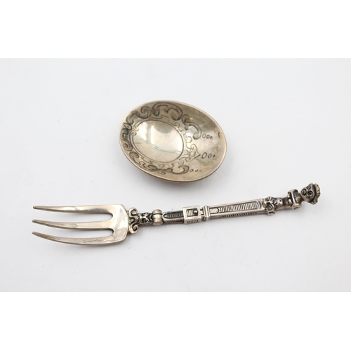 241 - Antique / Vintage Stamped .835 SILVER Novelty Travel Spoon / Fork (36g)