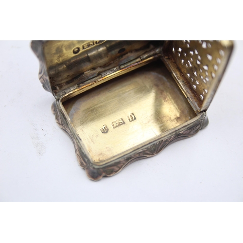 243 - Antique Victorian Hallmarked 1852 Birmingham STERLING SILVER Vinaigrette (22g)