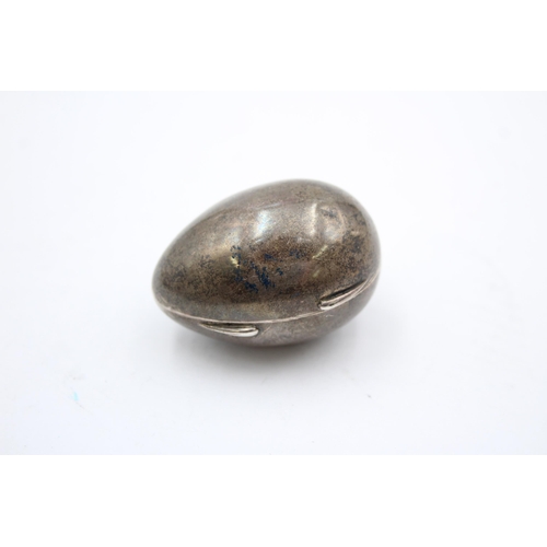 244 - Antique /  Vintage .800 SILVER Novelty Egg Shaped Pill / Trinket Box (33g)